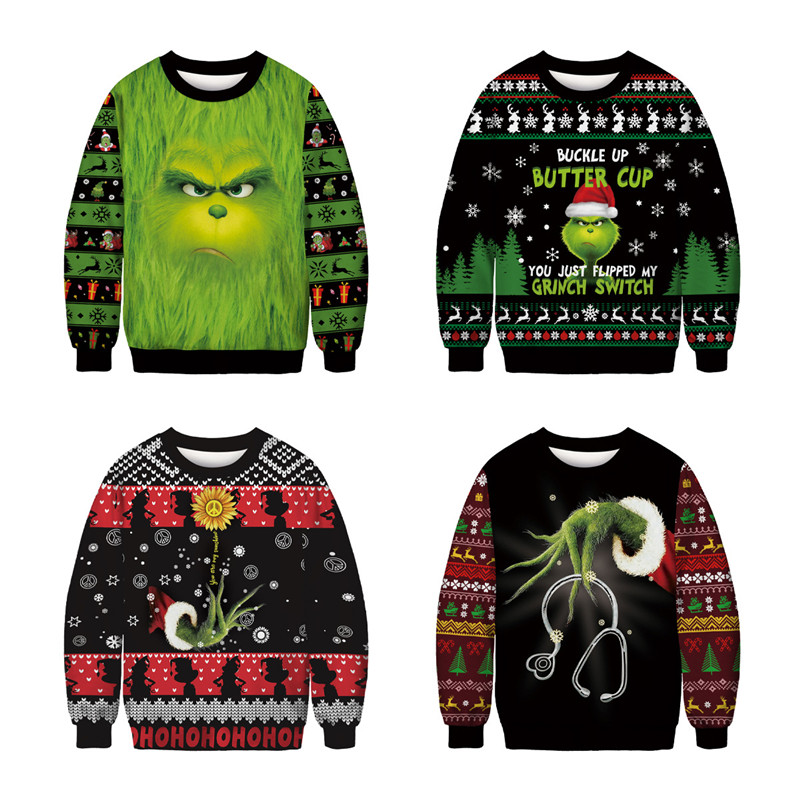 Christmas Grinch Print Couple Loose Fashion Round Neck Funny Ugly Xmas Sweaters Casual Pullover
Christmas Grinch Print Couple Loose Fashion Round Neck Funny Ugly Xmas Sweaters Casual Pullover
