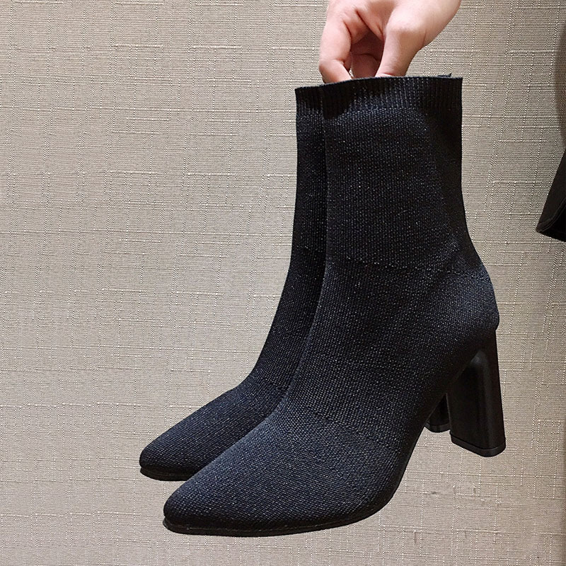 dress shoes eooodoit primavera outono botas de malha meia 9 cm salto alto apontou toe moda senhora bombas casuais slizamento em sapatos cjsv, Black
dress shoes eooodoit primavera outono botas de malha meia 9 cm salto alto apontou toe moda senhora bombas casuais slizamento em sapatos cjsv, Black