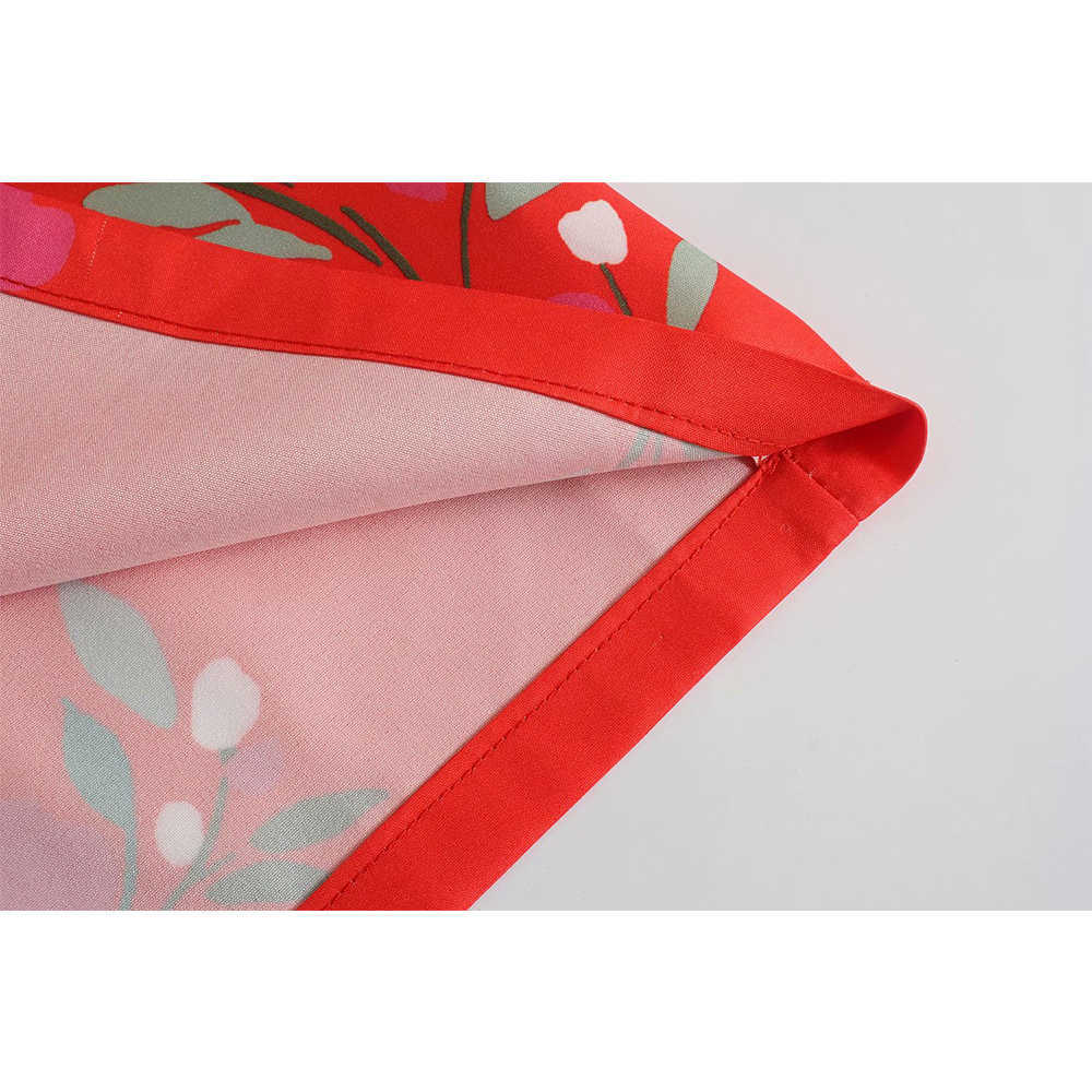 Summer Floral Printed Dress Women Belted Long Sleeves Vintage Casual Fashion Chic Lady Kimono Maxi dress Women 210709