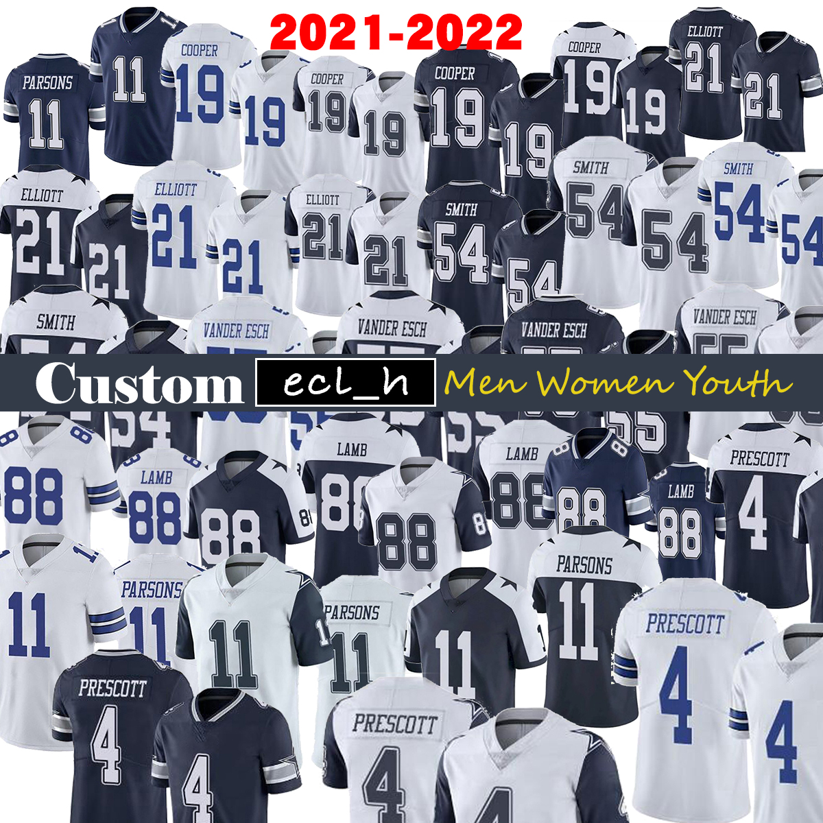 2021 DAL football jersey custom Men Women Youth 4 Dak Prescott 11 Micah Parsons 19 Amari Cooper 21 Ezekiel Elliott 54 Smith 55 Leighton Vander Esch 88 CeeDee Lamb, As
2021 DAL football jersey custom Men Women Youth 4 Dak Prescott 11 Micah Parsons 19 Amari Cooper 21 Ezekiel Elliott 54 Smith 55 Leighton Vander Esch 88 CeeDee Lamb, As