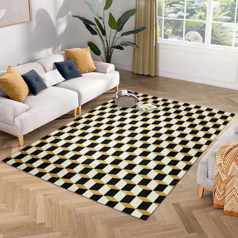 Carpets Modern Light 3D Gold Black Square Floor Mat Bedroom Bedside Plush Rug Living Room Carpet Customization Bathroom Door
Carpets Modern Light 3D Gold Black Square Floor Mat Bedroom Bedside Plush Rug Living Room Carpet Customization Bathroom Door