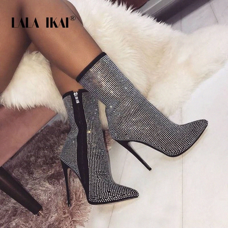 LALA IKAI Women Autumn Diamonds Super High Heels Shoes Pointed Toe European Style Crystal Winter High Boots 040XWC2564 49 Peep Toe Booties Cat Boots F 56yK#, Blk
LALA IKAI Women Autumn Diamonds Super High Heels Shoes Pointed Toe European Style Crystal Winter High Boots 040XWC2564 49 Peep Toe Booties Cat Boots F 56yK#, Blk