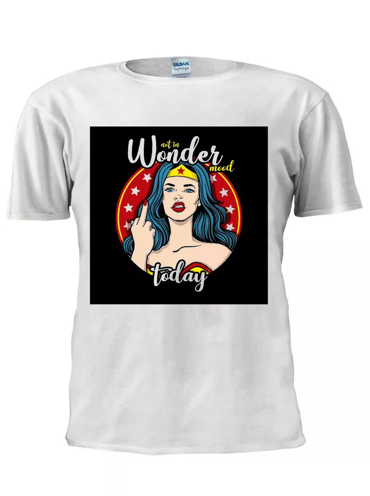not in wonder mood funny wonderwoman t shirt men women trendy tee m709, White;black
not in wonder mood funny wonderwoman t shirt men women trendy tee m709, White;black