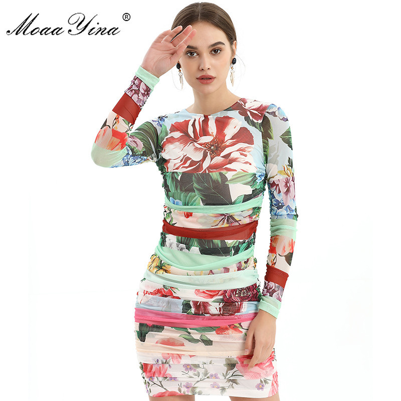 Fashion Designer Dress Summer Women's dress Long sleeve Mesh Floral-Print Beaded Slim Package hip Sexy Dresses 210524, Multi
Fashion Designer Dress Summer Women's dress Long sleeve Mesh Floral-Print Beaded Slim Package hip Sexy Dresses 210524, Multi