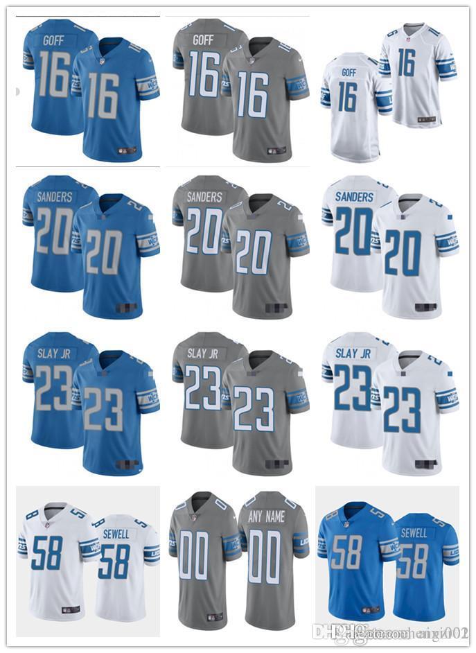 Men Women Youth Detroit Lions 16 Jared Goff 23 Darius Slay Jr 20 Barry Sanders 58 Penei Sewell White Blue custom Football Jersey, Black;red
Men Women Youth Detroit Lions 16 Jared Goff 23 Darius Slay Jr 20 Barry Sanders 58 Penei Sewell White Blue custom Football Jersey, Black;red