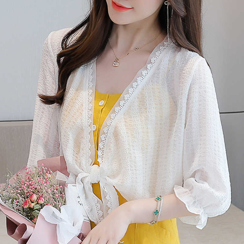 Blusas Mujer De Moda Blouse Women Short Sleeve White Blouse Shirts V-neck Lace Chiffon Blouse Shirt Women Blouses Tops D359 210602
Blusas Mujer De Moda Blouse Women Short Sleeve White Blouse Shirts V-neck Lace Chiffon Blouse Shirt Women Blouses Tops D359 210602