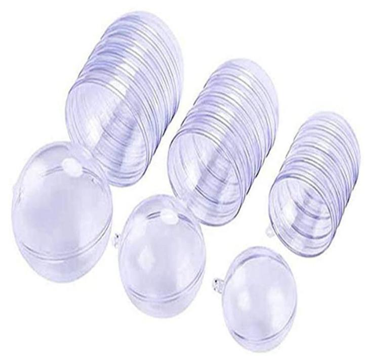 2021 Clear Plastic Fillable Ornaments Ball Christmas Hanging Plastic Ball Transparent Flower Ball Festival Wedding Party Decorations