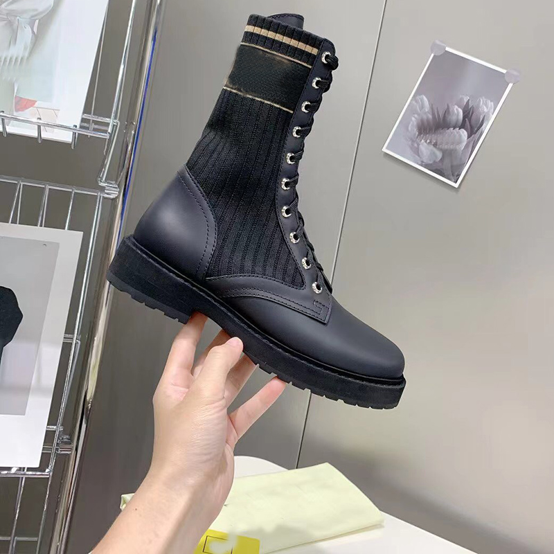 High quality FF knitted sock Ankle boots jacquard stretch knit and leather combat Booties women luxury designer shoes sexy breathable elastic Boot, Black
High quality FF knitted sock Ankle boots jacquard stretch knit and leather combat Booties women luxury designer shoes sexy breathable elastic Boot, Black
