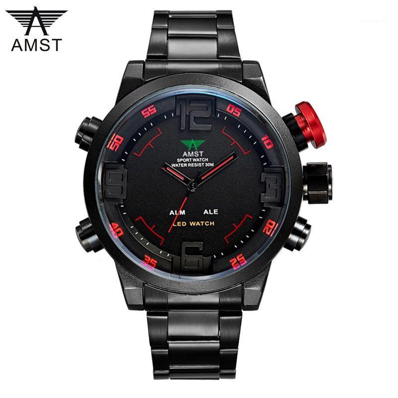 Brand AMST Mens Military Watches Men Luxury Stainless Steel Quartz-Watch LED Display Sports Wristwatches Relogio Masculino, Black
Brand AMST Mens Military Watches Men Luxury Stainless Steel Quartz-Watch LED Display Sports Wristwatches Relogio Masculino, Black
