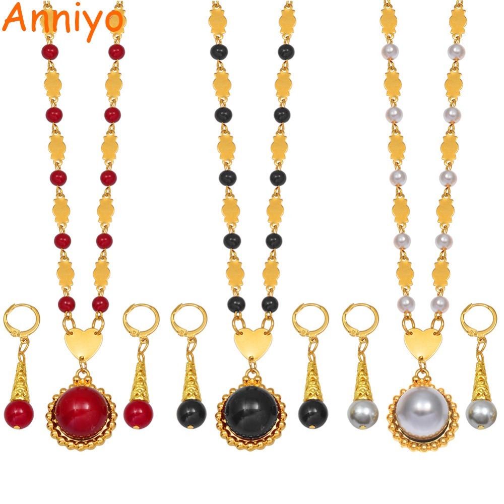 Anniyo Marshall Pearl Pendant Ball Beads Necklaces Jewelry Set Women Gold Color Guam Micronesia Jewelry Hawaii Gift #164606 210320, White
Anniyo Marshall Pearl Pendant Ball Beads Necklaces Jewelry Set Women Gold Color Guam Micronesia Jewelry Hawaii Gift #164606 210320, White