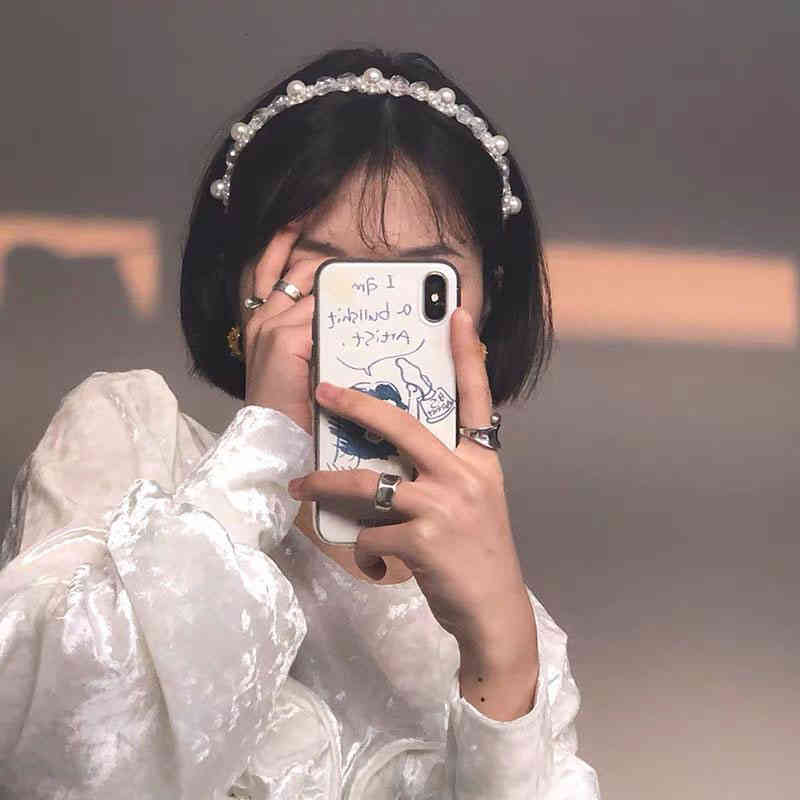 Hair Accessories Jewelry Girl's Daydream Hand Woven Super Fairy Crystal Pearl Hoop Headdress Korean