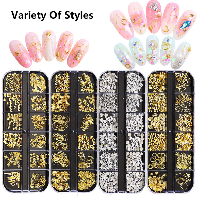 Mulit-designs Nail Rhinestones Hand Beauty Studs Multi-shapes 3D Crystal AB Clear Stones Gems For Nails Art Accessories, Silver;gold
Mulit-designs Nail Rhinestones Hand Beauty Studs Multi-shapes 3D Crystal AB Clear Stones Gems For Nails Art Accessories, Silver;gold