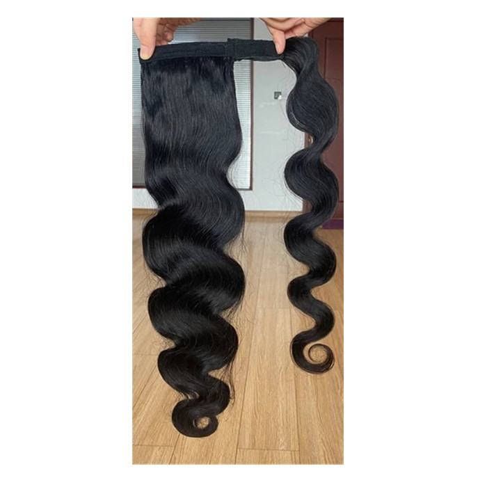 Wrap Around Ponytail Human Hair Brazilian Magic Paste Pony Tail Extensions Body Wave Remy Hairpieces For african Women 4colors 140g