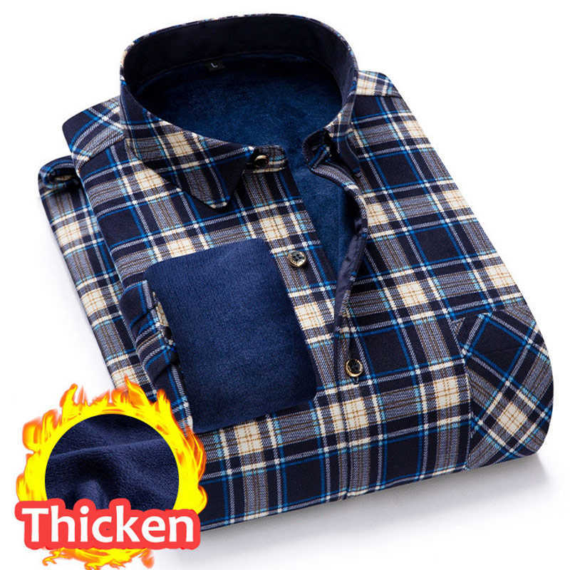 Warm Thick Plaid Fleece Lining Shirt Men's Fashion Winter Warm Slim Shirts Plaid Print Blouse For Men Casual Retro Clothes 210527, S2
Warm Thick Plaid Fleece Lining Shirt Men's Fashion Winter Warm Slim Shirts Plaid Print Blouse For Men Casual Retro Clothes 210527, S2