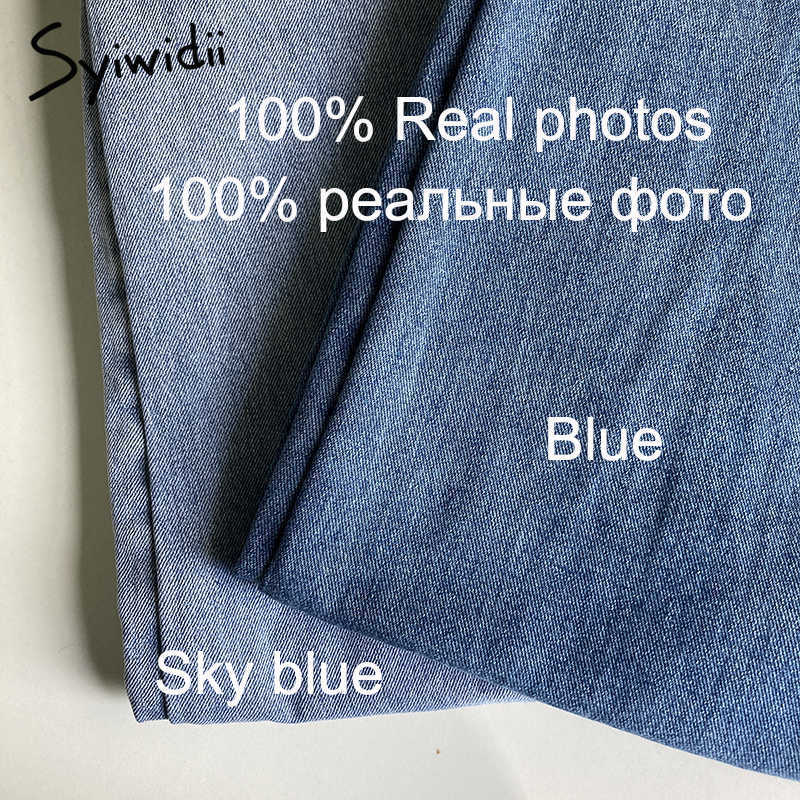 Syiwidii Straight Jeans Women Plus Size High Waisted Denim Pants Wide Leg Vintage Streetwear Full Length Trousers Spring Summer 210922