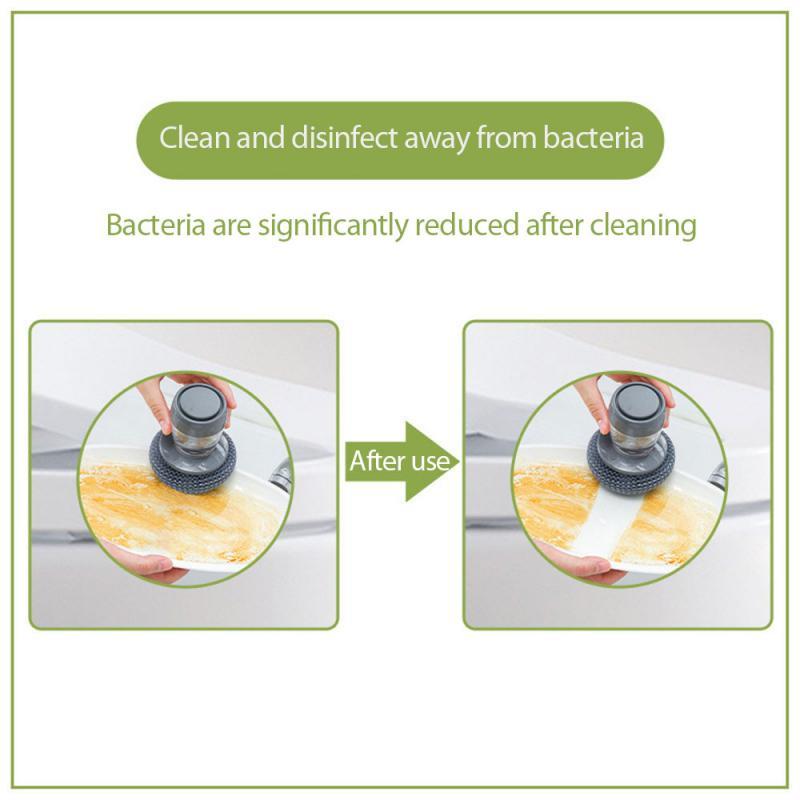 Multifunctional Pressing Cleaning Brush Built-in Liquid Storage Tank Kitchen Dishwashing Pot Brush Kitchen Cleaning Tool