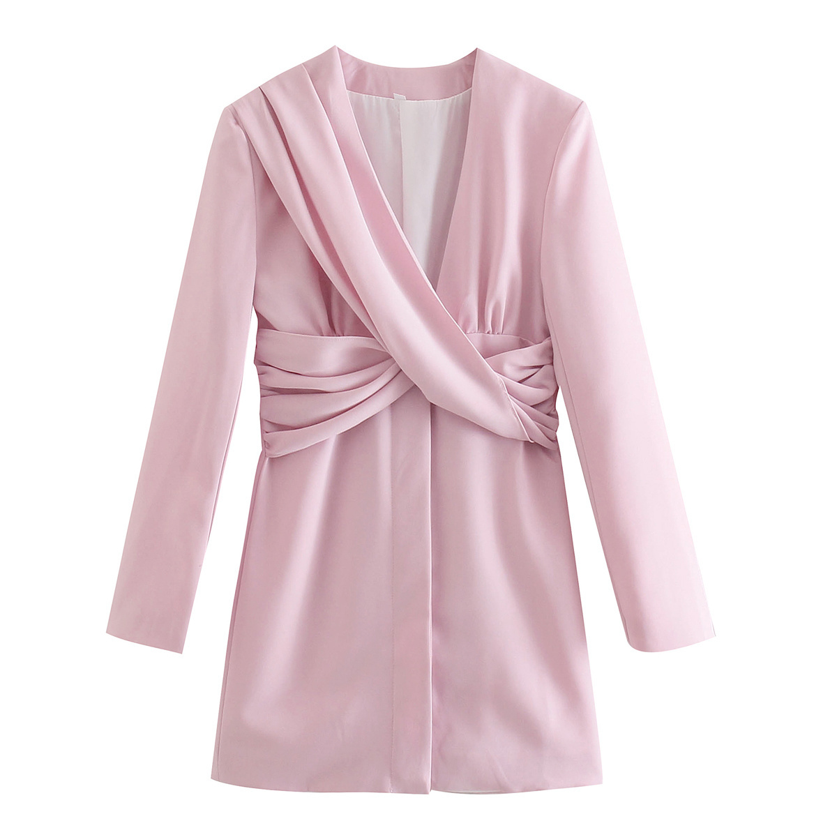 Vintage Women Elegant Pink Midi Dresses Summer Fashoin Ladies Sexy V Neck Chiffon Dress Sweet Girls Chic 210430