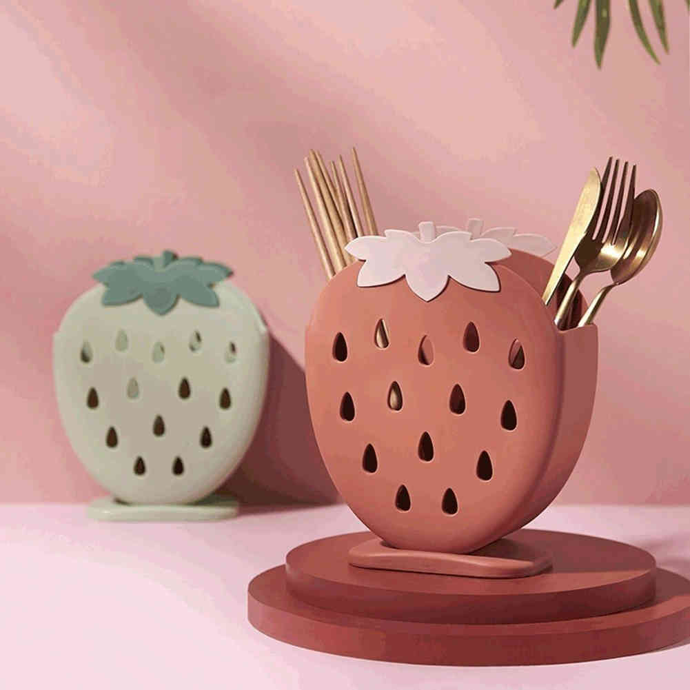 Knife Fork Stand Holder Creative Chopsticks Basket Dividing Grid Barrel Stand Rack Cutlery Organizer Drainer