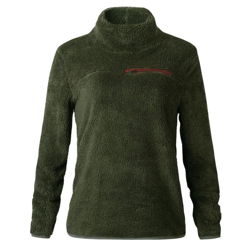 Women Faux Fur Fluffly Turtleneck Sweatshirts Autumn Casual Teddy Hoodies Warm Thicken Tops Coats Fashionable 210428