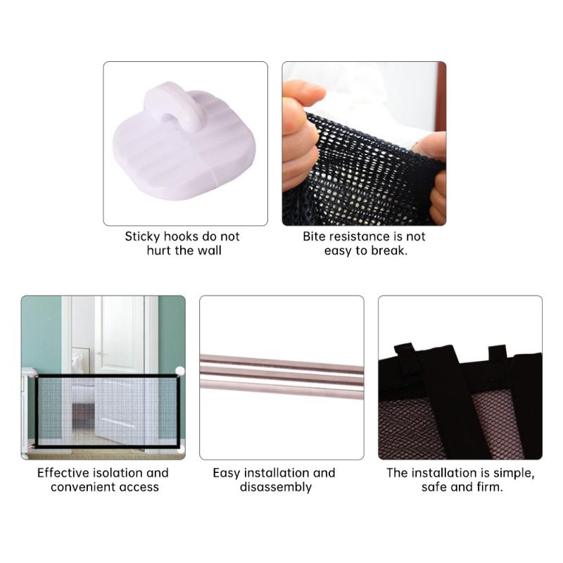 Kennels & Pens Pet Cloth Guard Magic Door For Dog Isolation Net Portable Folding Fence Barrier Safety Protection