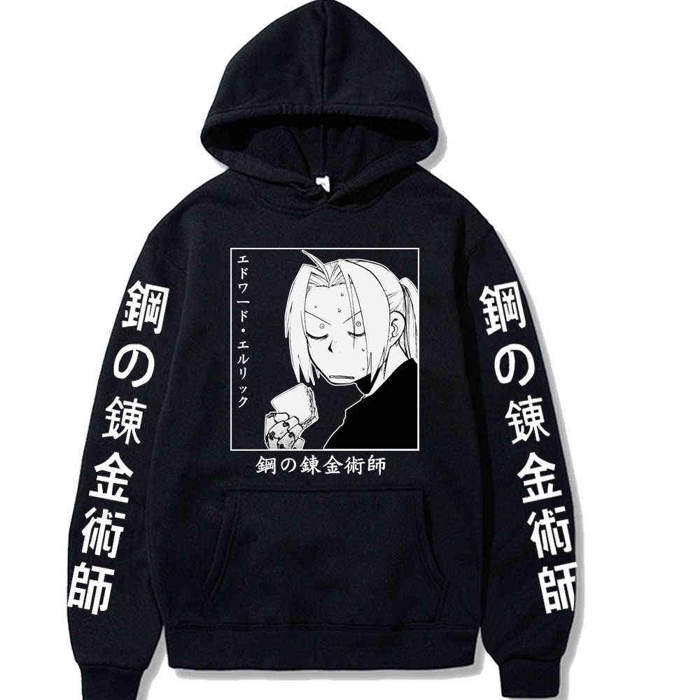 Japanese Anime Fullmetal Alchemist Hoodies Men Funny Harajuku Sweatshirt Unisex Male Y0804, Black
Japanese Anime Fullmetal Alchemist Hoodies Men Funny Harajuku Sweatshirt Unisex Male Y0804, Black