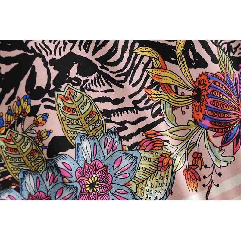 Bohemian Bandage Lacing up Collar Location Flower Print Women Dress Ethnic Long Sleeve Maxi Dresses Holiday Beach 210429