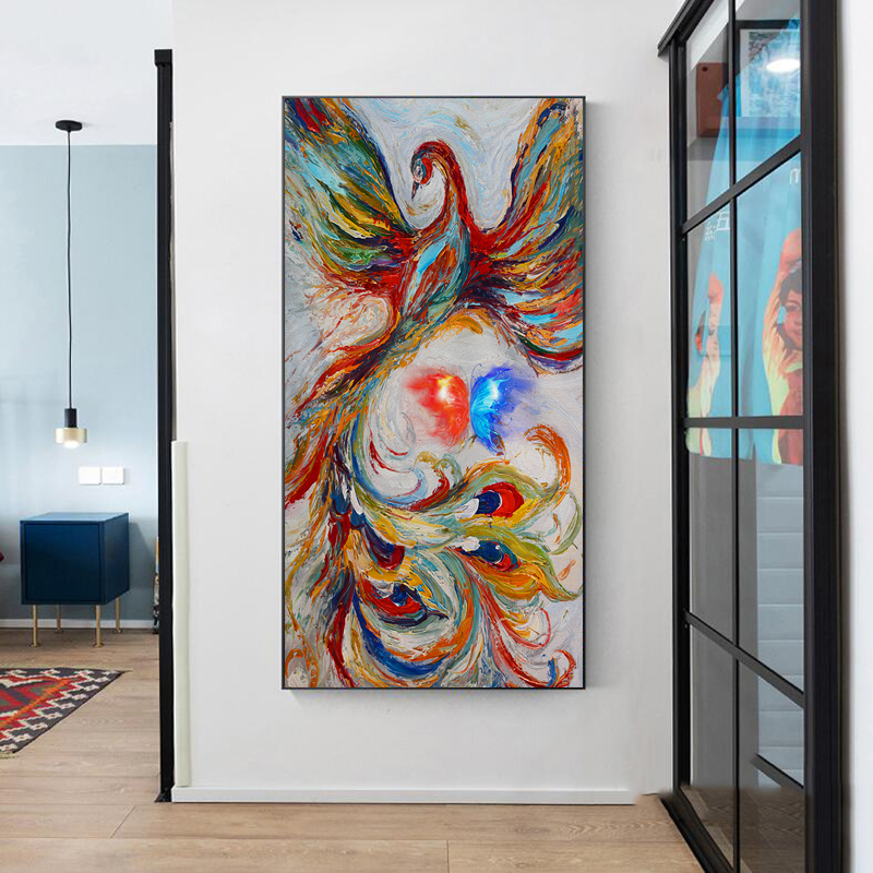 Indoor Decoration Animal Canvas Posters And Prints Wall Art Pictures For Living Room Home Decor Colorful Bird Peacock Painting
