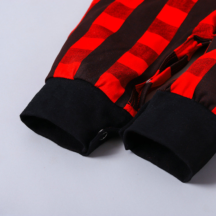 Rompers KIDS Baby Jumpsuits Rompers Spring and Autumn Christmas Red Plaid Long Sleeve Butterfly Knot Climbing ClothesY250119EJ1V