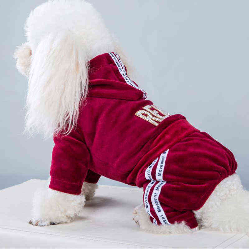 Fashion Letter Pet Dog Clothes Dogs Cats Coat Hoodies Sweatshirt Puppy Clothing For Yorkies Pets Bodysuit Overalls 220125