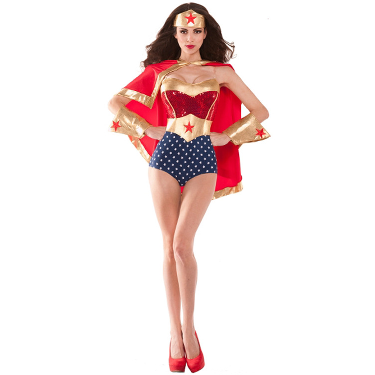 New European and American Halloween Cloak Female Superman Costume Sexy Jumpsuit Cloak Wonder Woman Uniform, Figure color
New European and American Halloween Cloak Female Superman Costume Sexy Jumpsuit Cloak Wonder Woman Uniform, Figure color