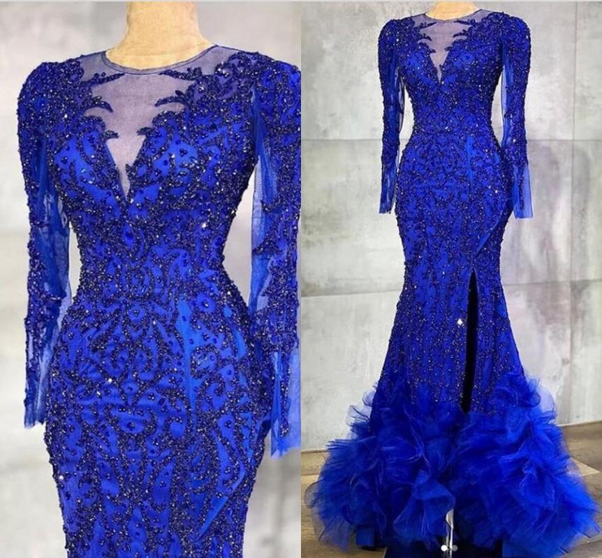Robe De Soriee Luxury Royal Blue Mermaid Formal Dresses Full Sleeves Beaded Long Evening Prom Gowns Sexy Side Split Party Dress Casual, Black
Robe De Soriee Luxury Royal Blue Mermaid Formal Dresses Full Sleeves Beaded Long Evening Prom Gowns Sexy Side Split Party Dress Casual, Black