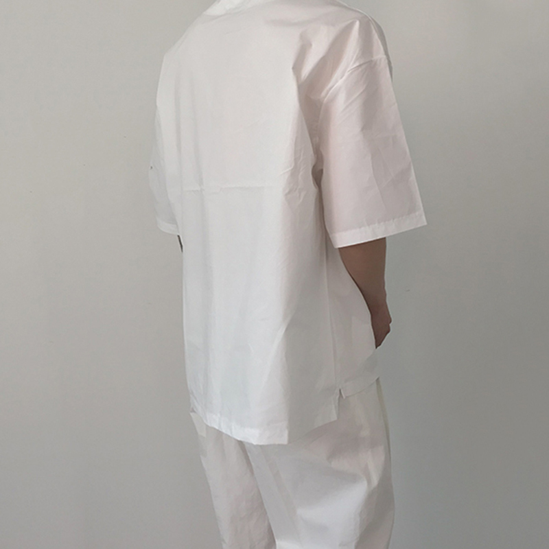 IEFB Summer Oversized Whie Shirts For Men V Collar Short Sleeve Causal Streetwear Tops Loose Comfortable Clothes 9Y6622 210524