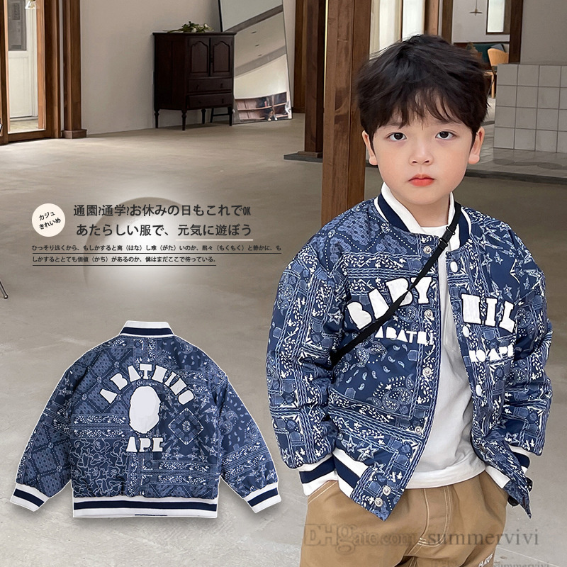 Kids Cashew flowers letter printed casual coat boys stripe round collar long sleeve loose Baseball uniform Winter children Thin cotton jacket Q3619, Blue
Kids Cashew flowers letter printed casual coat boys stripe round collar long sleeve loose Baseball uniform Winter children Thin cotton jacket Q3619, Blue