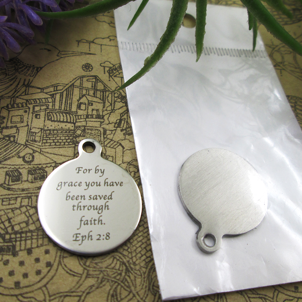 40pcs--stainless steel charms"for by grace you have been saved through faith. Eph 2:8" more style choosing DIY pendants fo necklace
40pcs--stainless steel charms"for by grace you have been saved through faith. Eph 2:8" more style choosing DIY pendants fo necklace