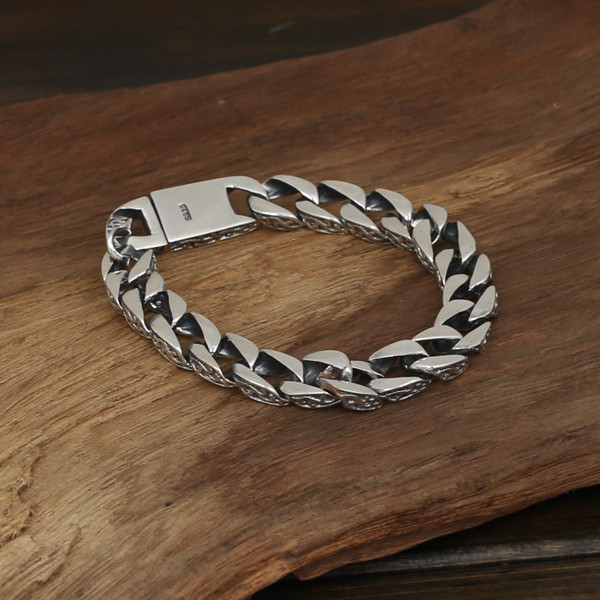 925 Sterling silver link chain bracelets 5mm American European antique handmade vintage designer luxury jewelry accessories gifts