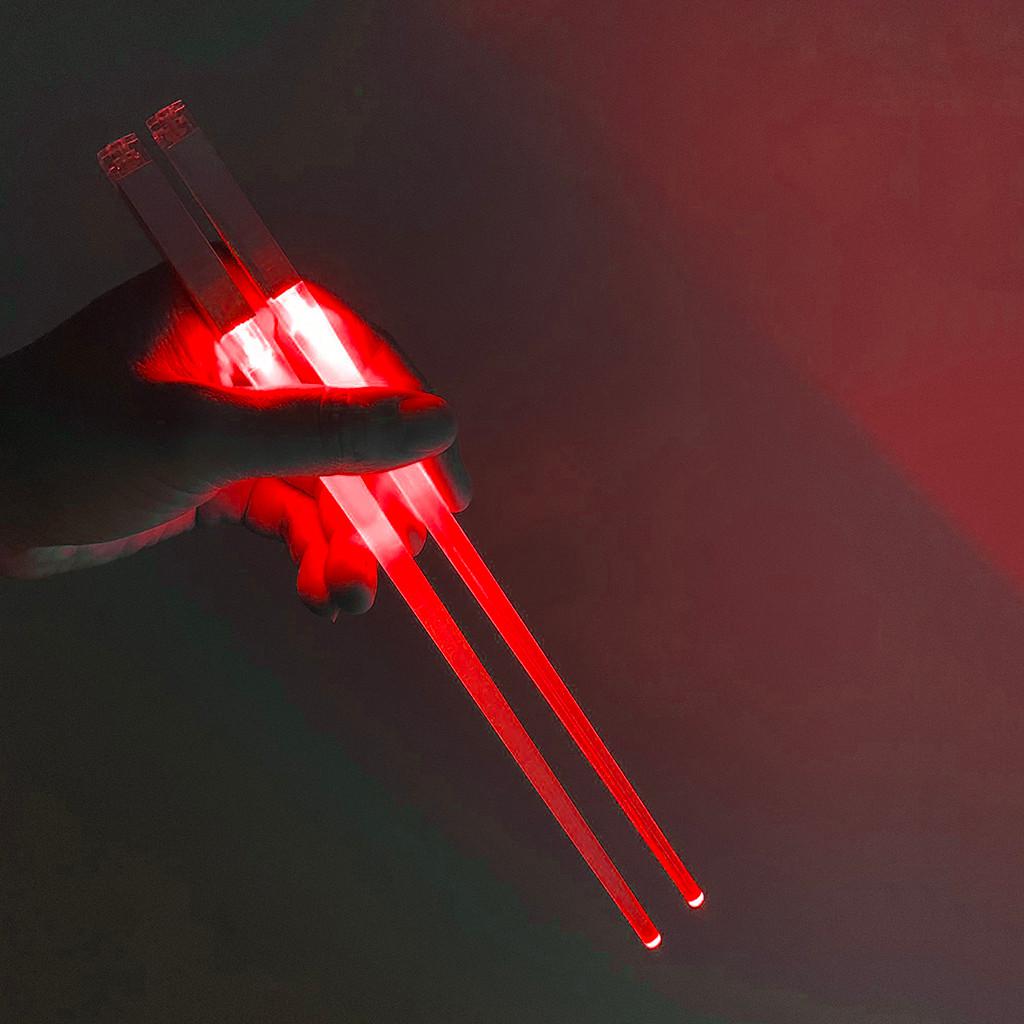 2021 1 Pair of LED Lightsaber Chopsticks Light Up Durable Lightweight Portable Eco-friendly Pink Party Green Palillos