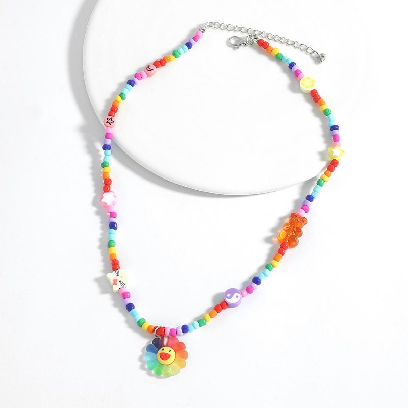 Pendant Necklaces Cute Multicolor Seed Beads Handmade Flower Rainbow Jellies Necklace For Women Girls Sweet Xmas Gift
Pendant Necklaces Cute Multicolor Seed Beads Handmade Flower Rainbow Jellies Necklace For Women Girls Sweet Xmas Gift