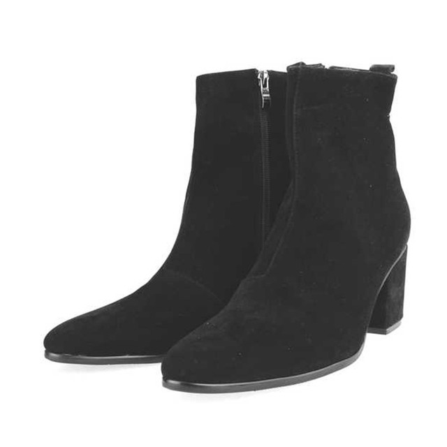 2021 Autumn Winter High Heels Man Boots High Quality Genuine Leather Waterproof Zipper Shoes Suede Comfortable Chelsea Boots Men
