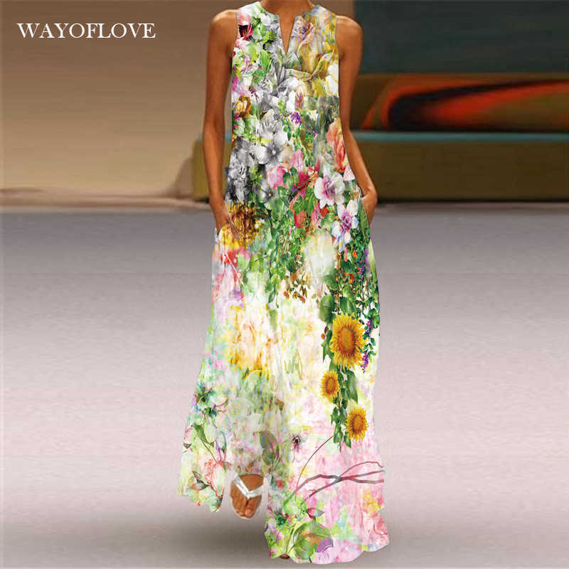 WAYOFLOVE Fashion Holiday Beach Dress Vintage Casual Plus Size Long Dresses Summer Woman Sleeveless Girl Floral Print Dress 210602, Vlcq-70
WAYOFLOVE Fashion Holiday Beach Dress Vintage Casual Plus Size Long Dresses Summer Woman Sleeveless Girl Floral Print Dress 210602, Vlcq-70