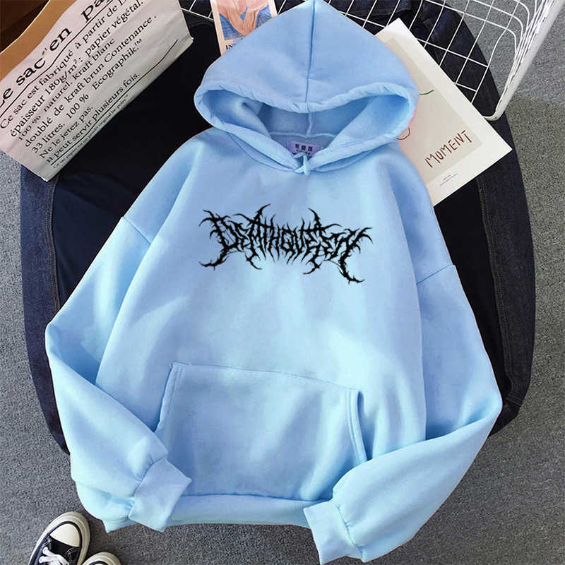 Gothic casual punk plus size Vintage winter female Letter Harajuku ins loose long sleeve hip hop pocket hooded fun sweatshirt 210910