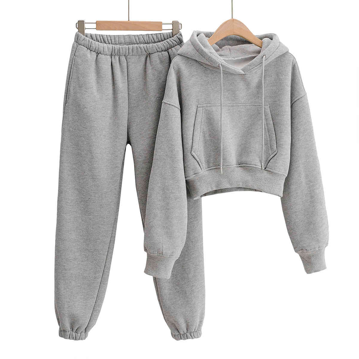 Two Piece Set Women Long Sleeve hooded Hoodie Sweatshirts Sweatpants Pants Jogging Femme Hoodies Tracksuits 210521