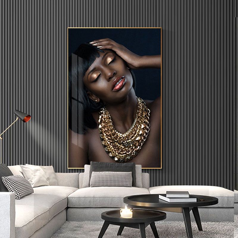 Nude African Woman Gold Girl Necklace Portrait Canvas Painting Cuadros Posters and Prints Wall Art Picture for Living Room Decor
Nude African Woman Gold Girl Necklace Portrait Canvas Painting Cuadros Posters and Prints Wall Art Picture for Living Room Decor
