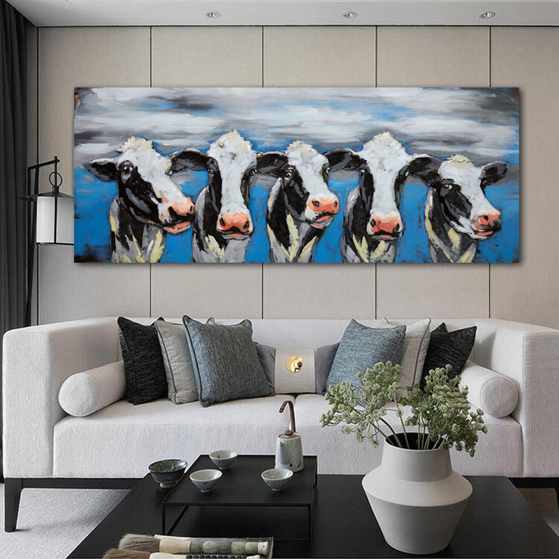 Dairy Cow Posters Funny Cute Animal Prints Canvas Painting Wall Pictures For Living Room Modern Home Decor NO FRAME