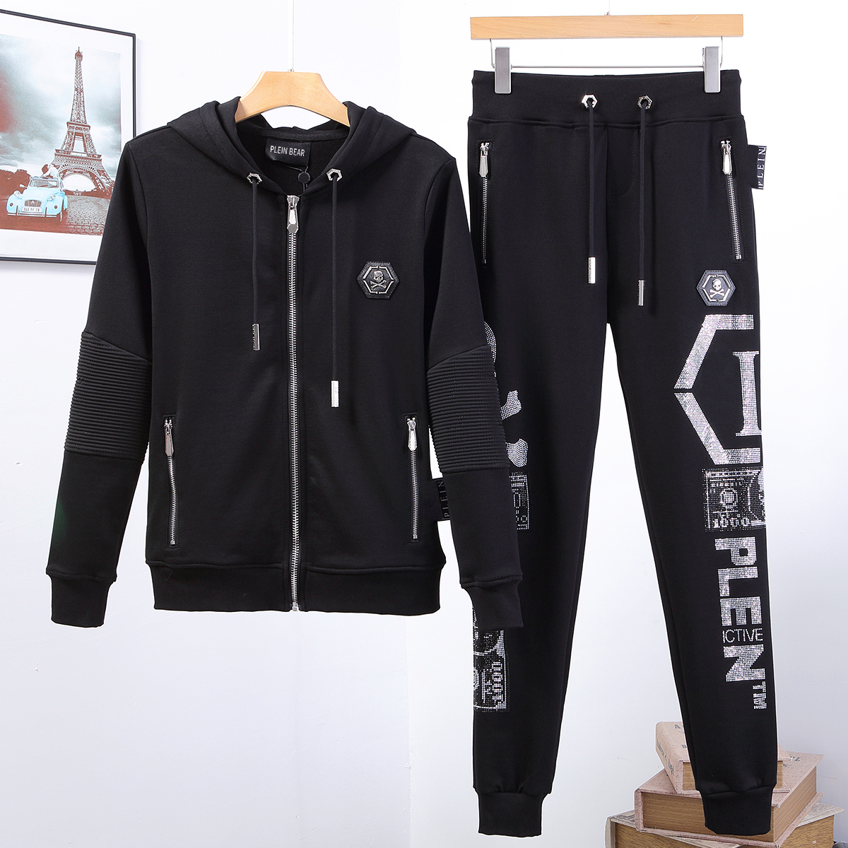 PLEIN BEAR Mens HOODIE JACKET TROUSERS CRYSTAL SKULL Tracksuit Men Hoodies Casual Tracksuits Jogger Jackets Pants Sets Sporting Suit 74178, Black
PLEIN BEAR Mens HOODIE JACKET TROUSERS CRYSTAL SKULL Tracksuit Men Hoodies Casual Tracksuits Jogger Jackets Pants Sets Sporting Suit 74178, Black