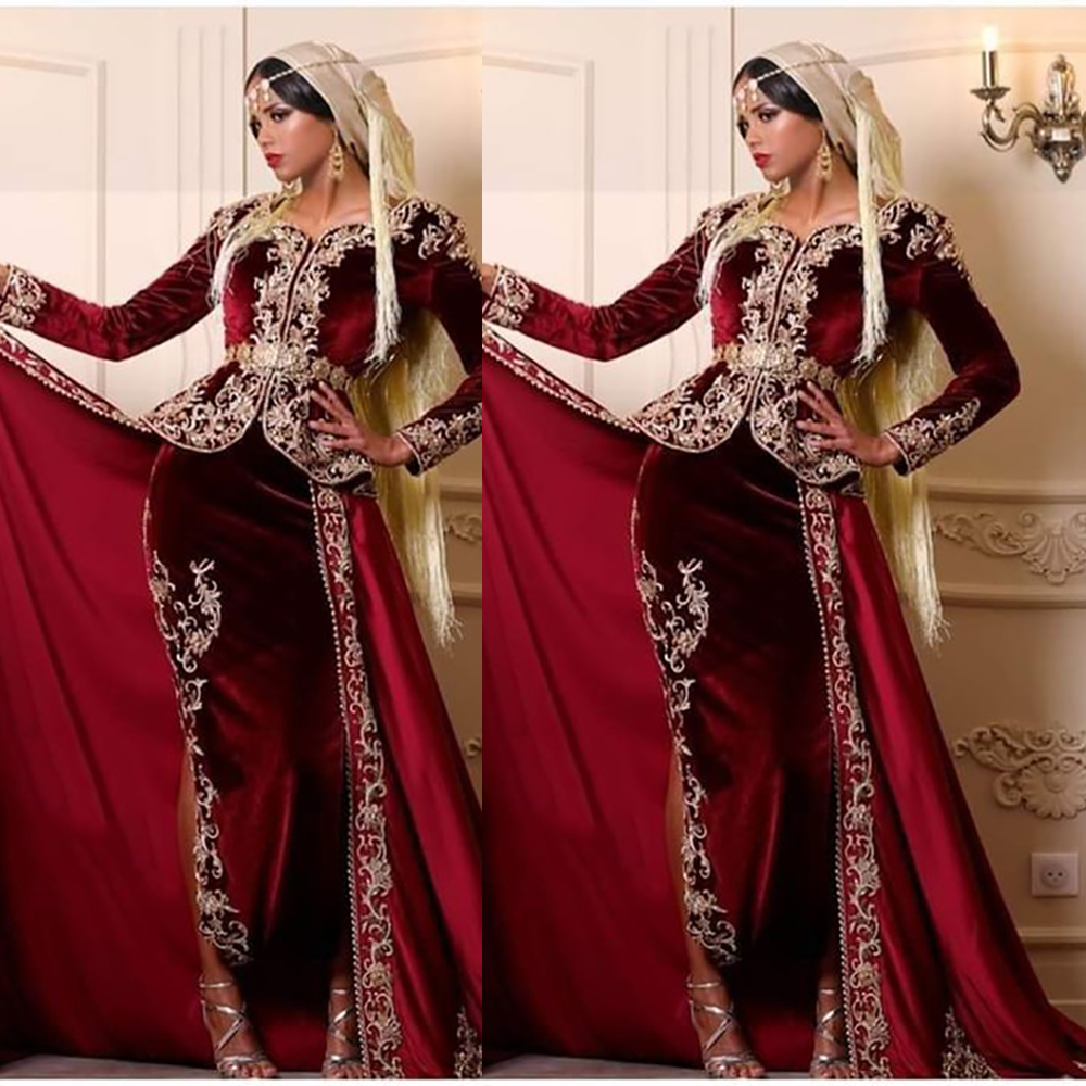 2021Special Evening Dresses Two-piece dress Long-Sleeve Floor-length Ball Gowns Prom Dresses Custom Made Formal Party Dresses Robes De Mariée