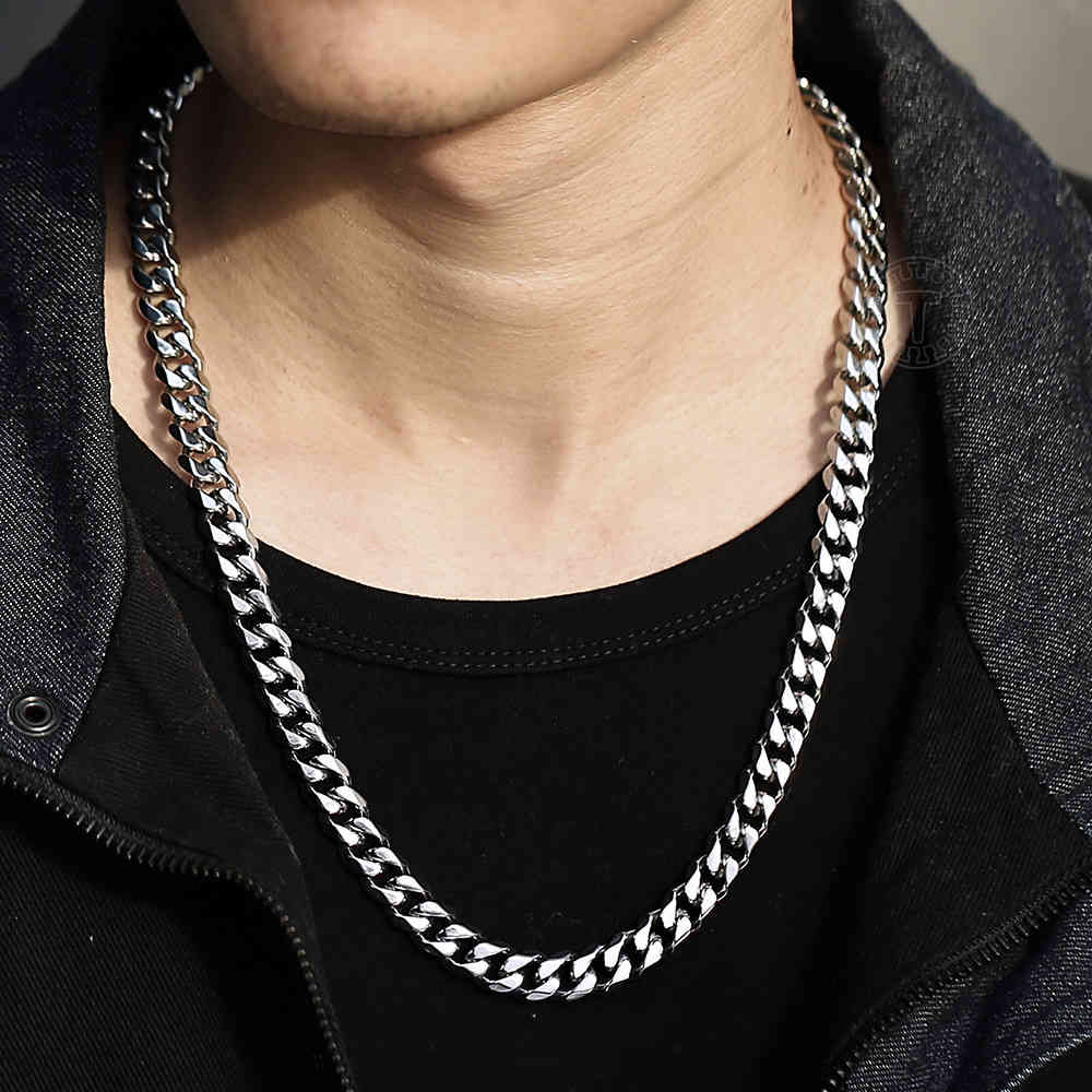 11mm Width 316L StainlSteel Necklace Men Boy Cuban Curb Link Chain Gold Silver Color Tone Classic Jewelry Chain HNM11 X0509
11mm Width 316L StainlSteel Necklace Men Boy Cuban Curb Link Chain Gold Silver Color Tone Classic Jewelry Chain HNM11 X0509