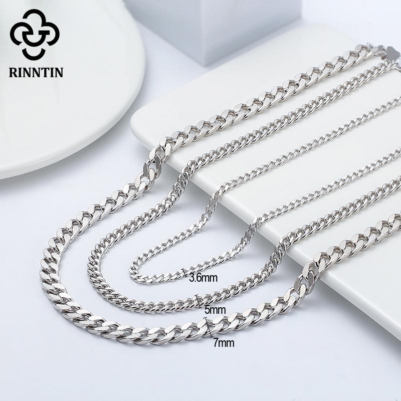Chains Rinntin Italian Genuine 925 Sterling Silver Width Solid Diamond-Cut Cuban Link Curb Chain Necklace For Men Women Jewelry SC36
Chains Rinntin Italian Genuine 925 Sterling Silver Width Solid Diamond-Cut Cuban Link Curb Chain Necklace For Men Women Jewelry SC36