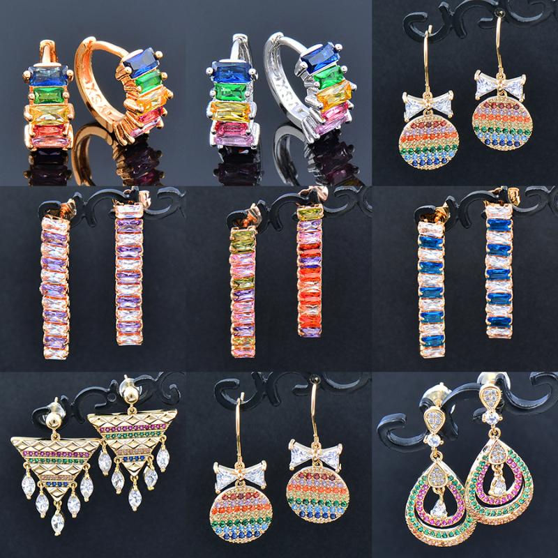 Dangle & Chandelier SINLEERY Colorful Round Water Drop Triangle Earrings For Women Gold Silver Color Pink Blue Zirconia Wedding Accessories
Dangle & Chandelier SINLEERY Colorful Round Water Drop Triangle Earrings For Women Gold Silver Color Pink Blue Zirconia Wedding Accessories