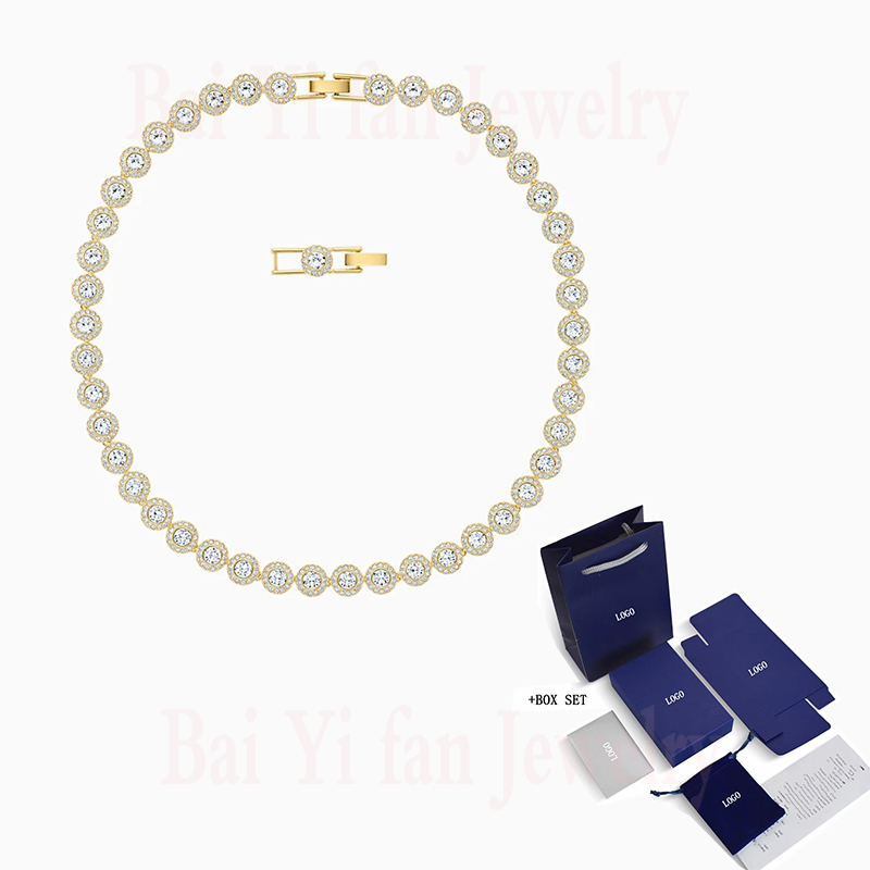Fashion Jewelry SWA New ANGELIC NECKLACE Charming Round Decoration Golden Necklace Women Trendy Romantic Jewelry Gifts 210319, Silver
Fashion Jewelry SWA New ANGELIC NECKLACE Charming Round Decoration Golden Necklace Women Trendy Romantic Jewelry Gifts 210319, Silver