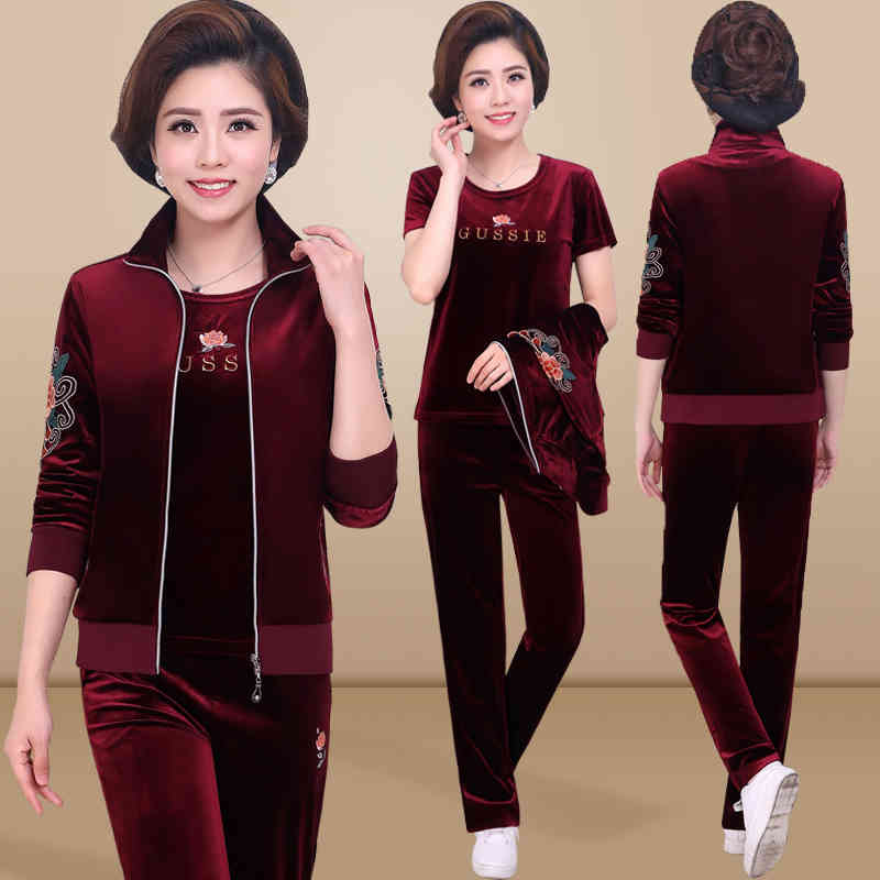 Women's Tracksuits Veet Tracksuit Women Three Piece Set Autumn Clothes Casual Mom's Velour Print Coat T-shirt Pants Suit Jogging F, As picture show
Women's Tracksuits Veet Tracksuit Women Three Piece Set Autumn Clothes Casual Mom's Velour Print Coat T-shirt Pants Suit Jogging F, As picture show